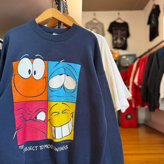 Vintage 90s Subject to Mood Swings Cartoon Crewneck - X-Large