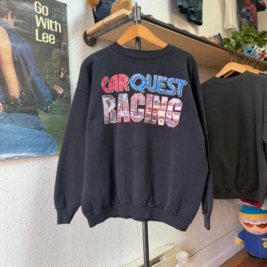 Vintage 90s Car Quest Racing Parts Crewneck - XX-Large