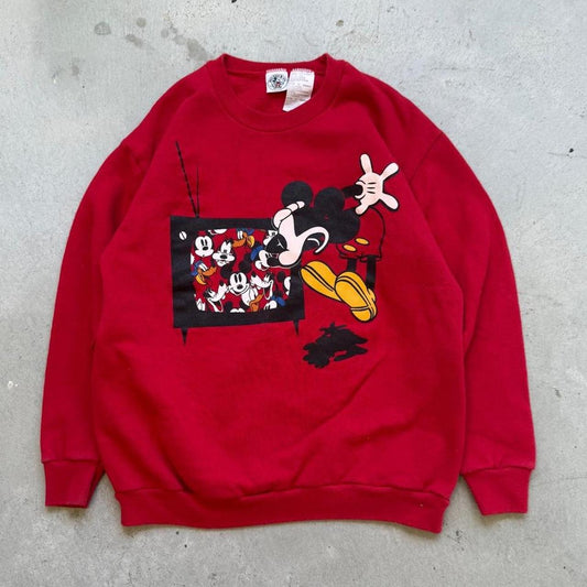 Vintage 90s Mickey Mouse TV Disney Crewneck - Kids Large 14/16