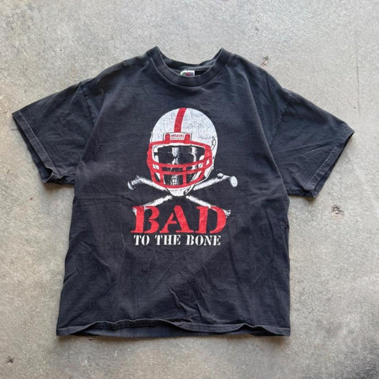 Vintage 90s Nebraska Huskers Blackshirts Bad to the Bone T-Shirt - X-Large