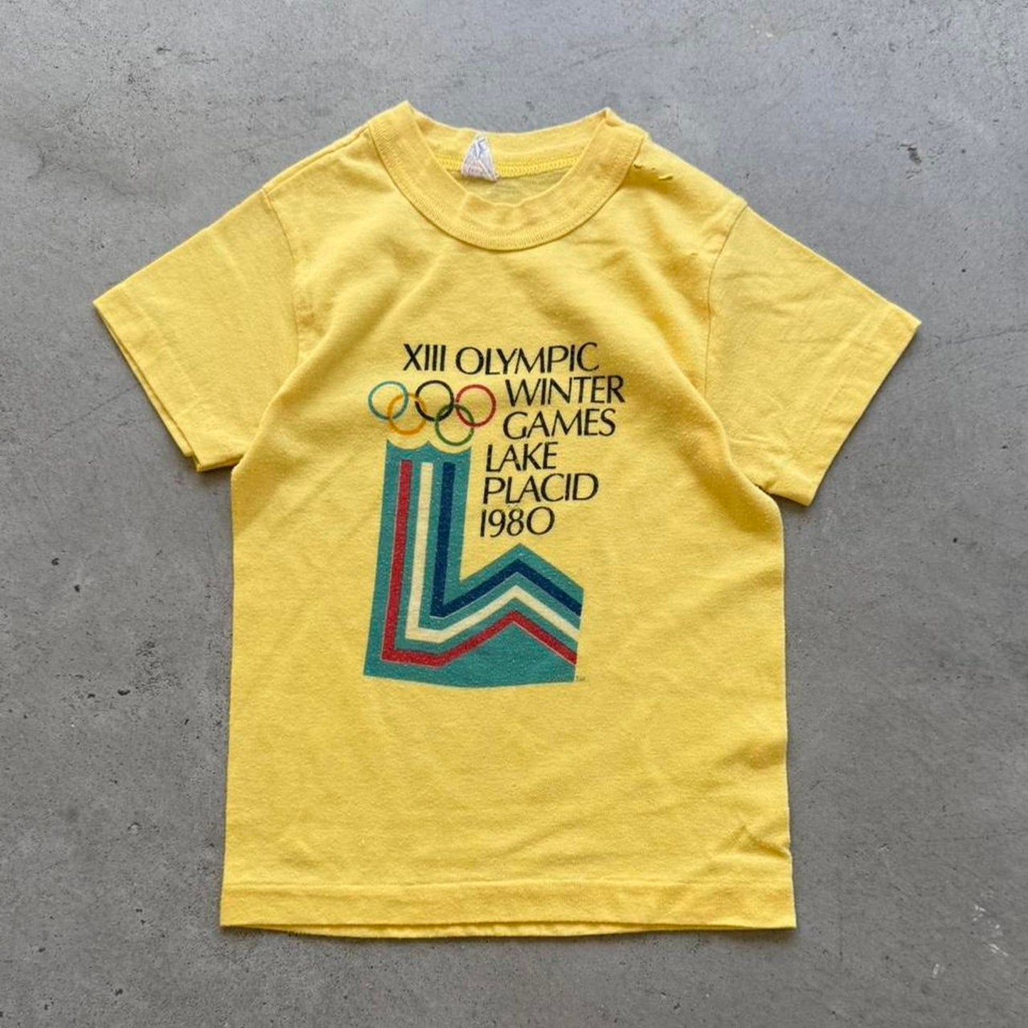 Vintage 1980 XIII Olympic Winter Games Lake Placid T-Shirt - Kids Medium