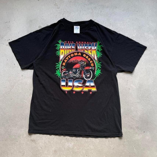 Vintage 1999 Daytona Beach Bike Week Motorcycle Biker T-Shirt - X-Large