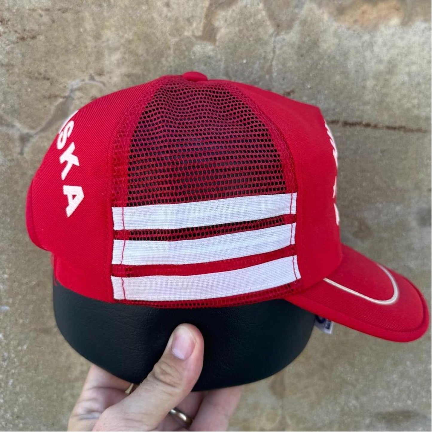 Vintage 80s Nebraska Power Huskers Three Stripe Trucker Snapback