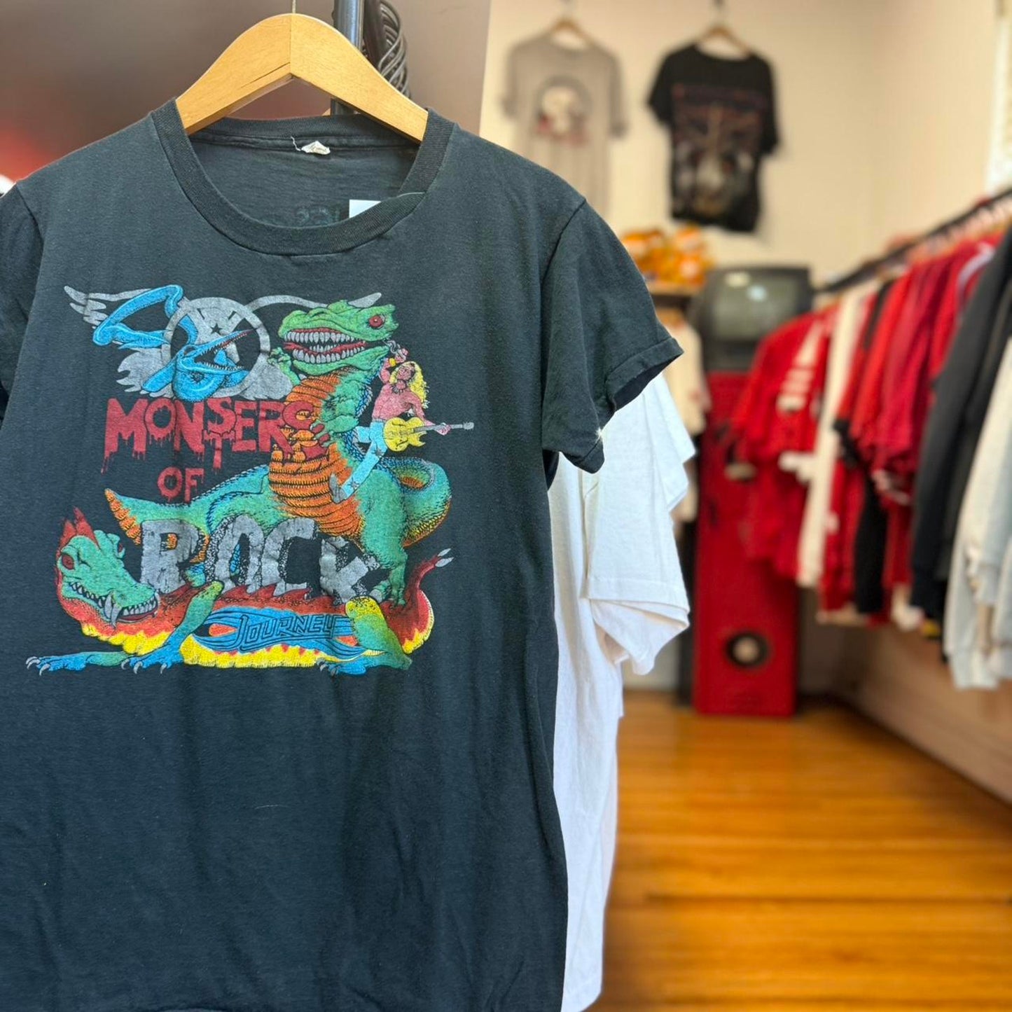 Vintage Monsters of Rock AC/DC Journey Dragon Band Metal T-Shirt - Medium