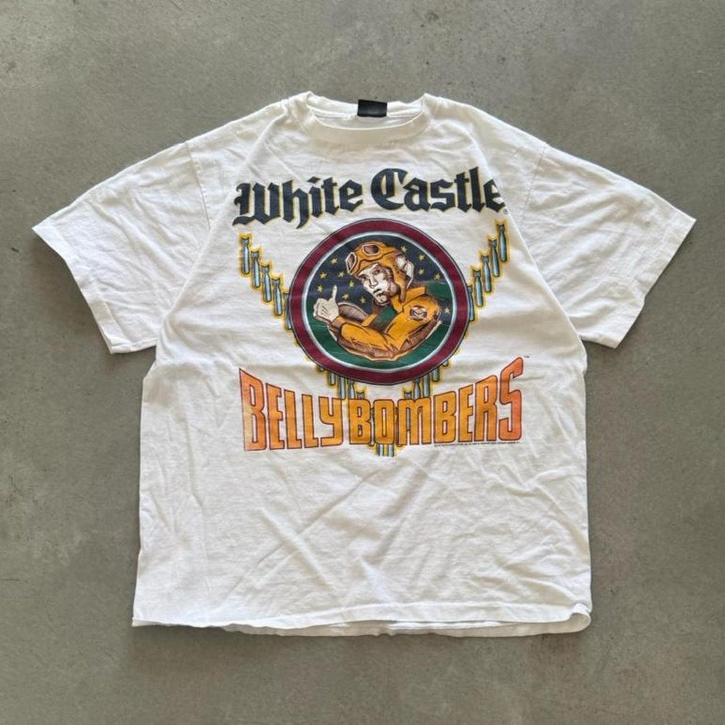 Vintage 90s White Castle Belly Bombers Restaurant T-Shirt - X-Large