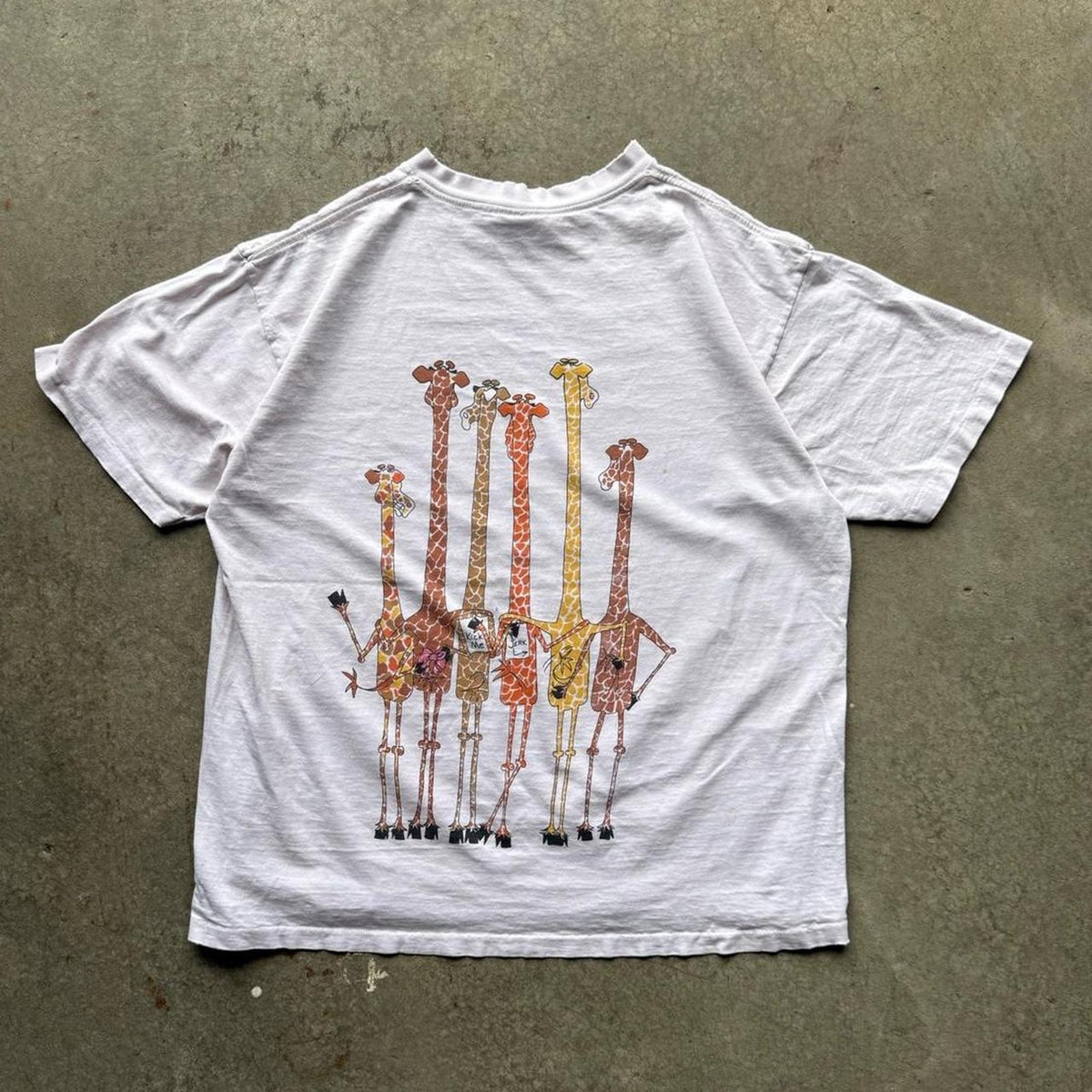 Vintage 90s Giraffe Six Cool Long Neck Buds Animal T-Shirt - Large
