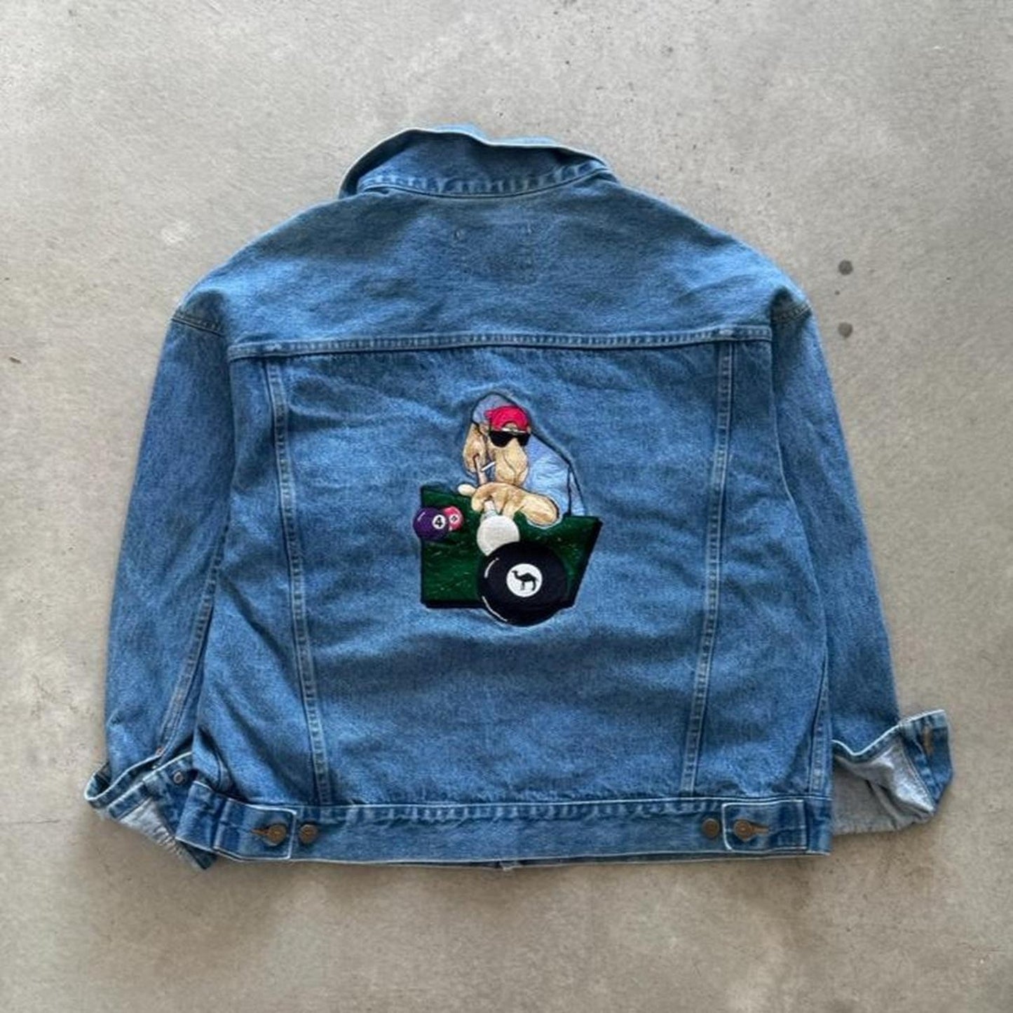 Vintage 90s Joe Camel Pool 8 Ball Jean Jacket - X-Large