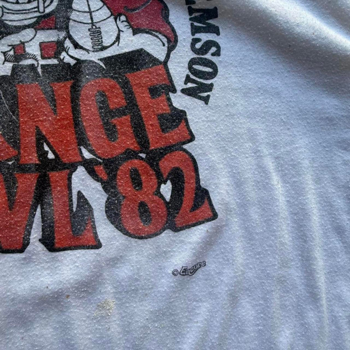 Vintage 1982 Nebraska Huskers Vs Clemson Champs Ringer T-Shirt - Large