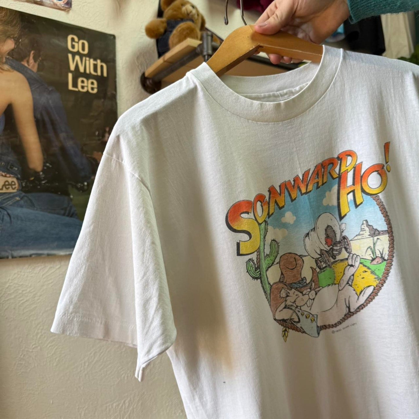 Vintage 90s Sonward Ho Western Cowboy Cartoon T-Shirt - Large
