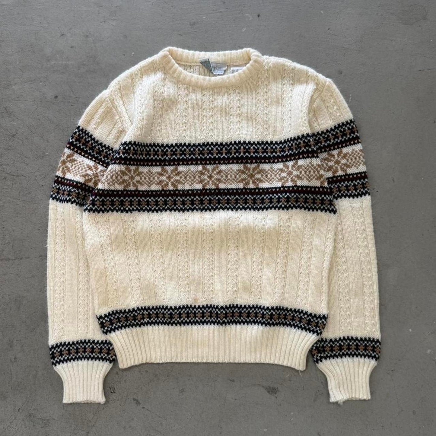 Vintage 80s Knit Snowflake Sweater - Medium