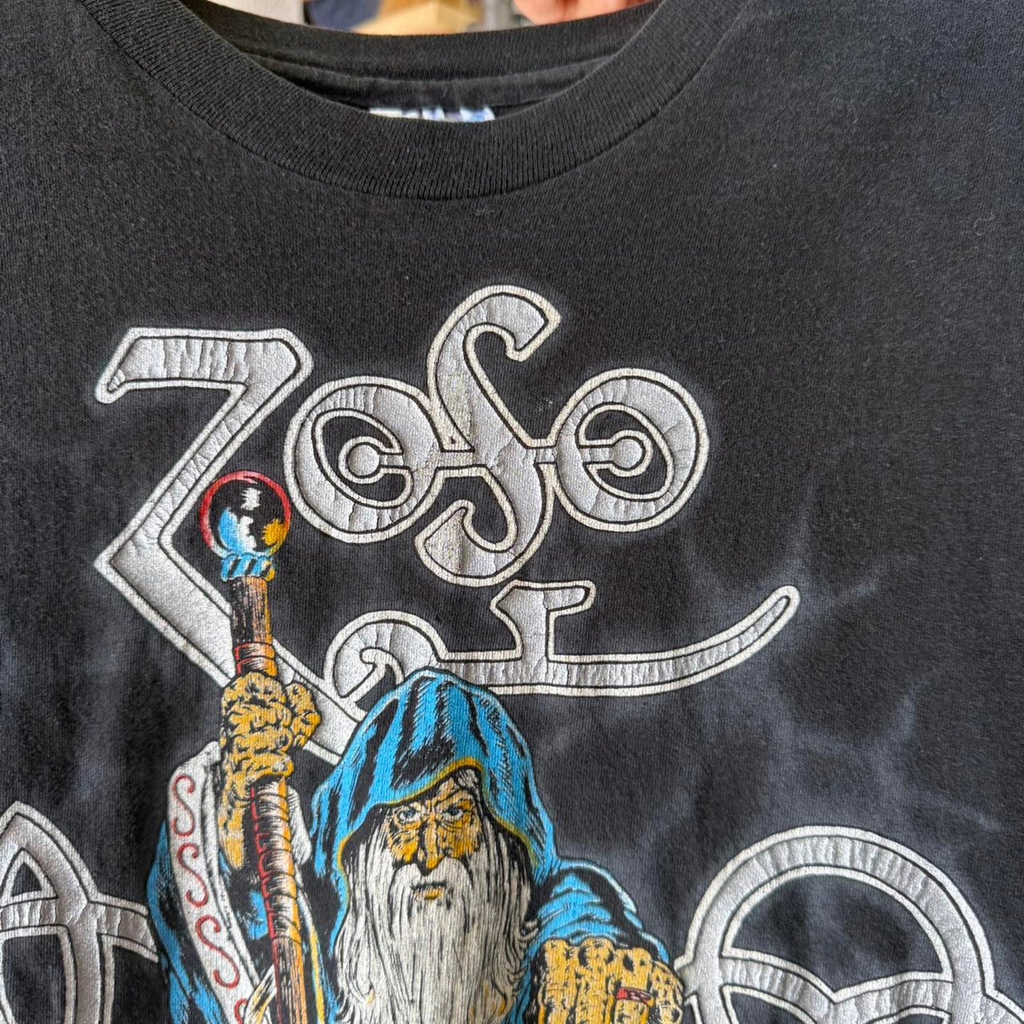 Vintage 90s Led Zeppelin Zofo Wizard Band Music T-Shirt - Large