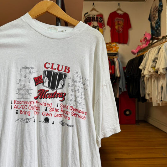 Vintage 90s Alcatraz Prison Camp Parody Humor T-Shirt