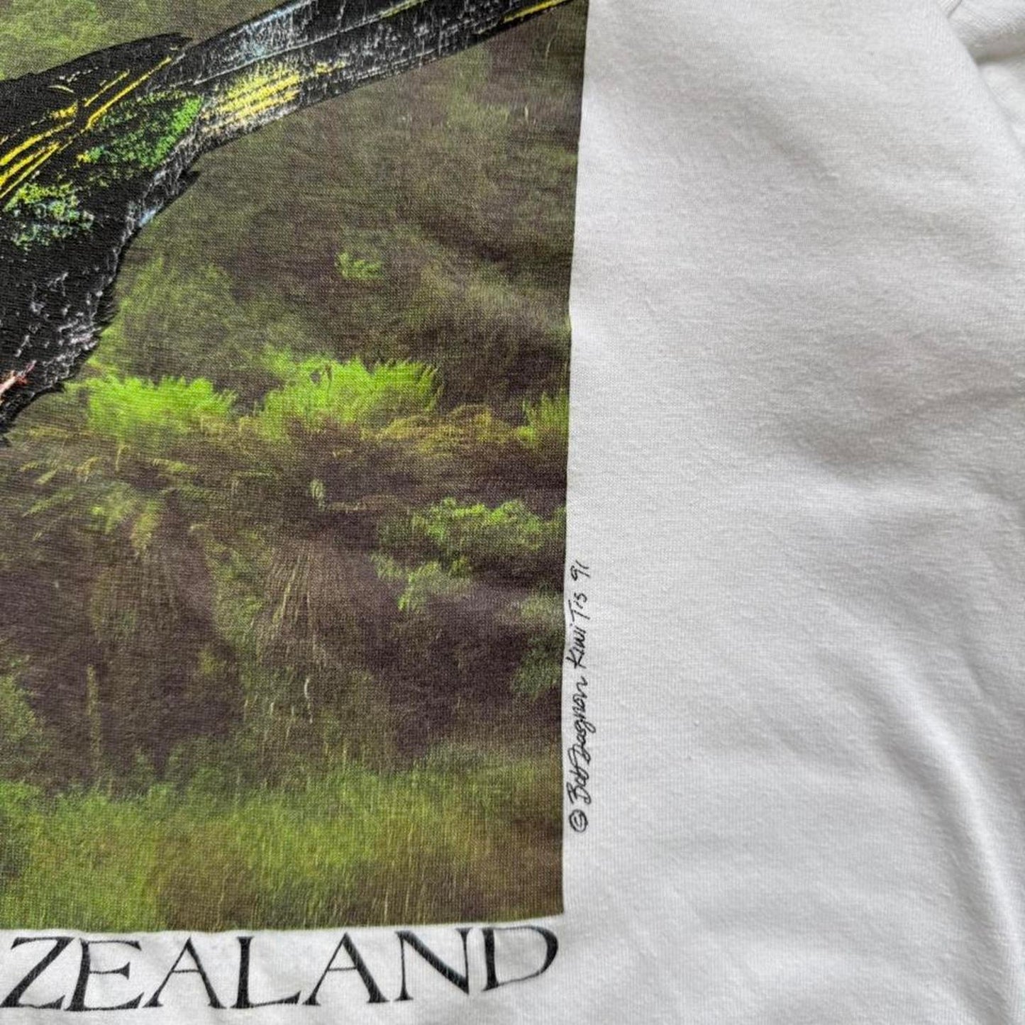 Vintage 90s Tui Ridge Park New Zealand Bird Animal T-Shirt - Large