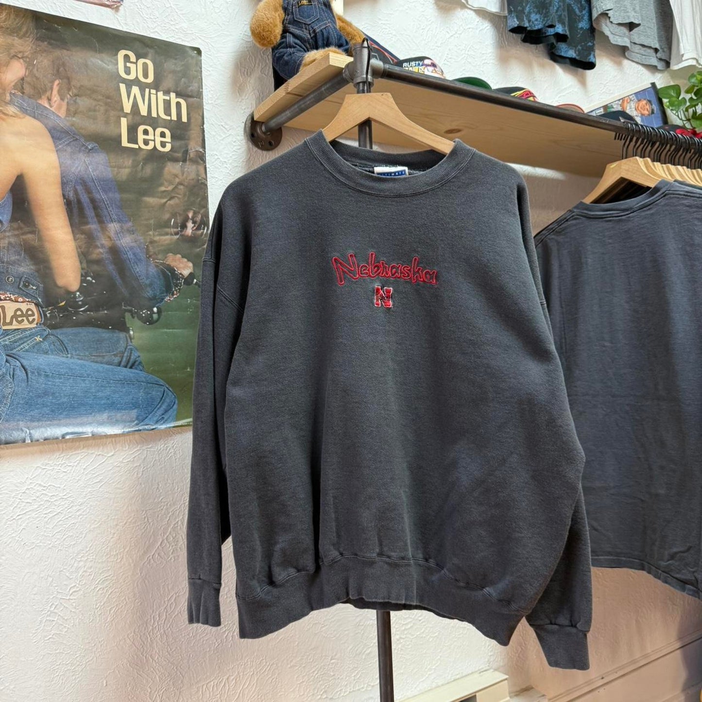 Vintage 90s Nebraska Huskers Embroidered Crewneck - X-Large