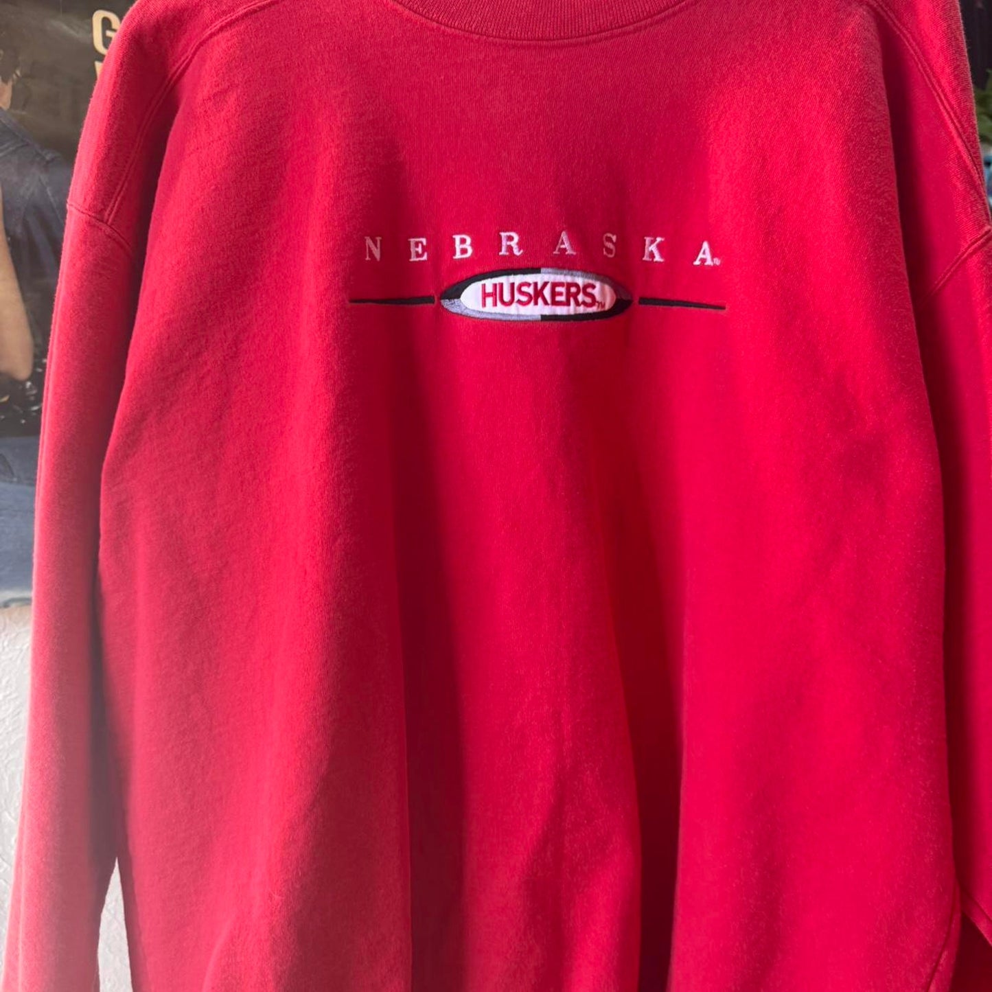 Vintage 90s Nebraska Huskers Embroidered Crewneck - X-Large