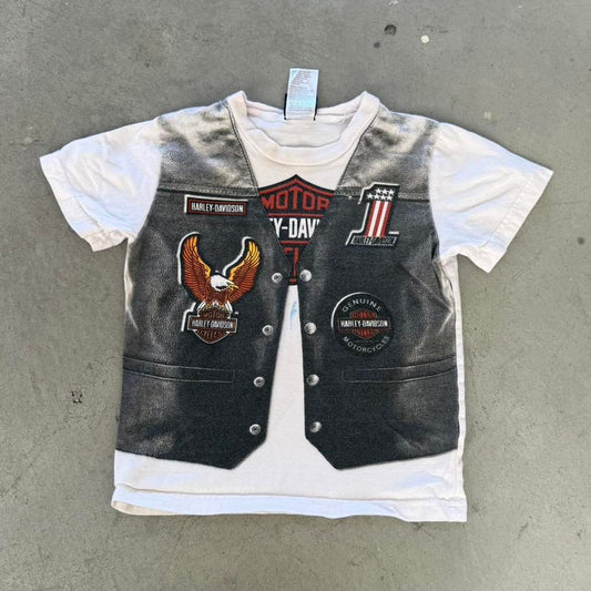 Vintage Harley Davidson Motorcycles Vest T-Shirt - Kids 4T