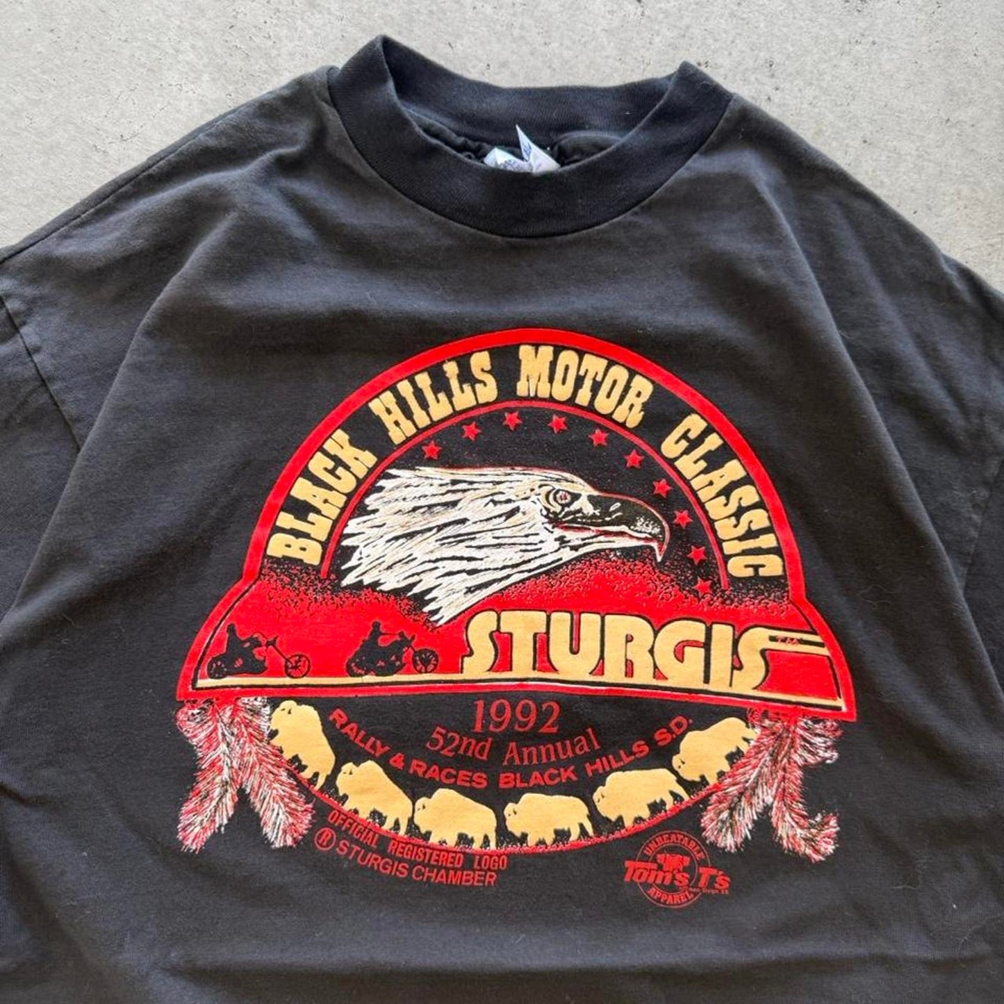 Vintage 1992 Black Hills Motor Classic Sturgis Biker T-Shirt - X-Large