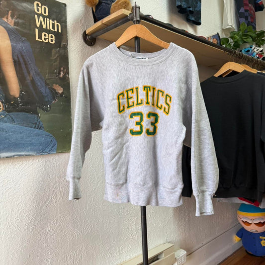 Vintage 80s Boston Celtics Larry Bird Sand Knit NBA Crewneck - Medium