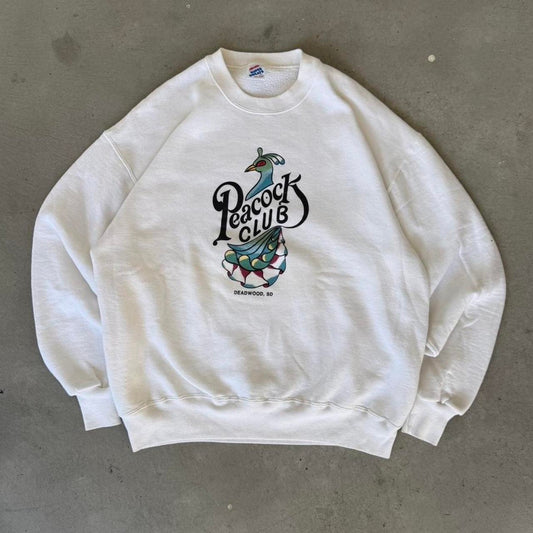 Vintage 90s Peacock Club Animal Crewneck - X-Large