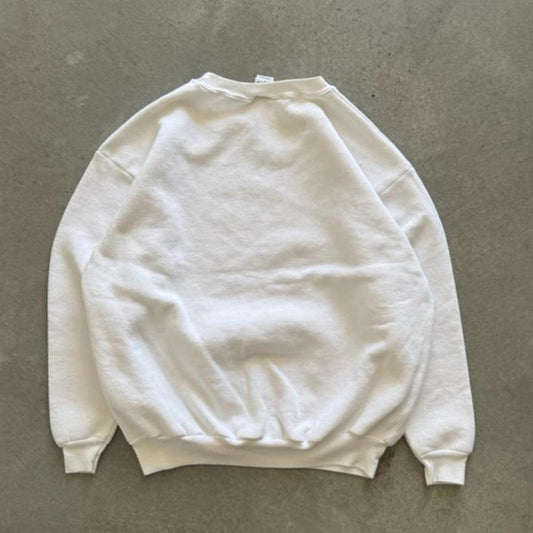 Vintage 90s Skiing Pig Animal Cartoon Crewneck - Large