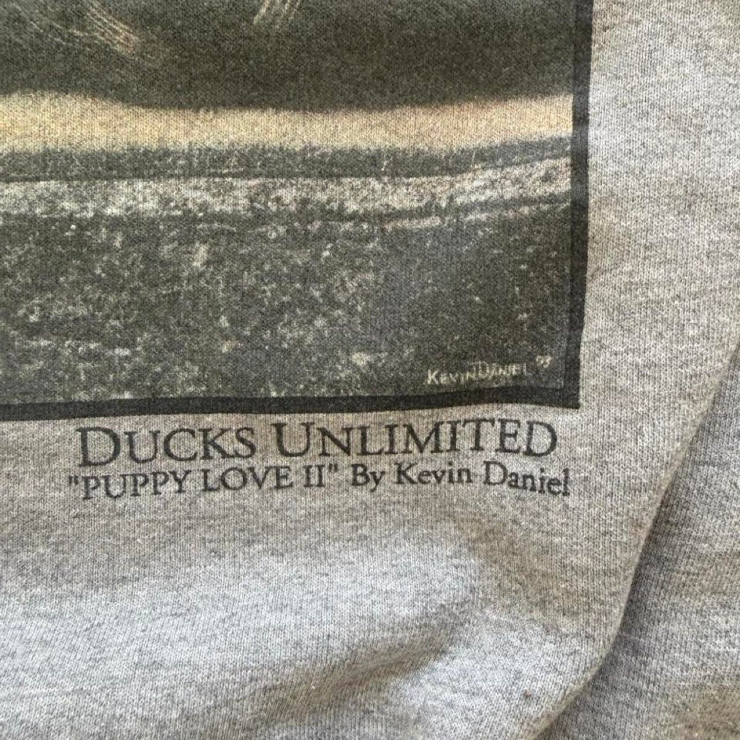Vintage 90s Ducks Unlimited Lab Puppy Animal Crewneck - Medium