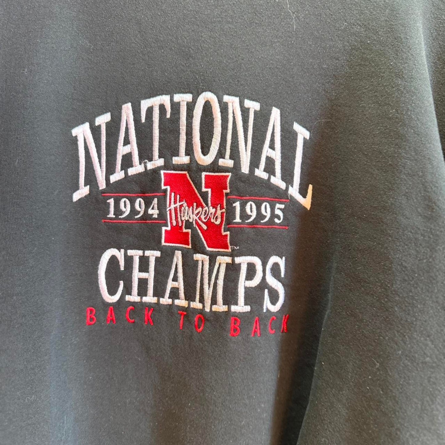 Vintage 1995 National Champs Nebraska Huskers Crewneck - X-Large