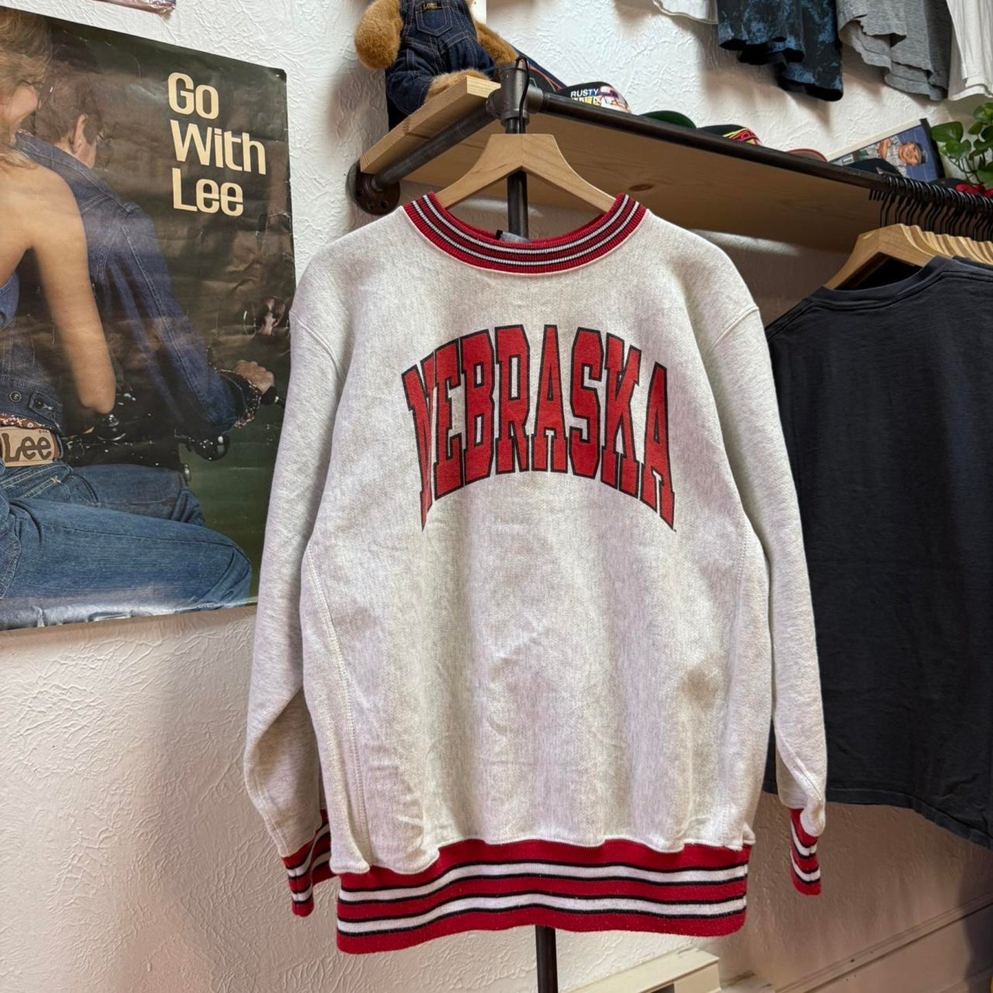 Vintage 90s Nebraska Huskers Ringed Collar Crewneck - X-Large