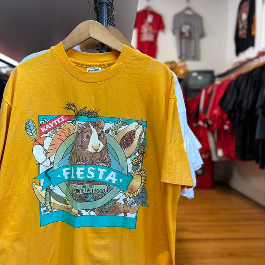 Vintage 90s Fiesta Animal Food Guinea Pig T-Shirt - Large