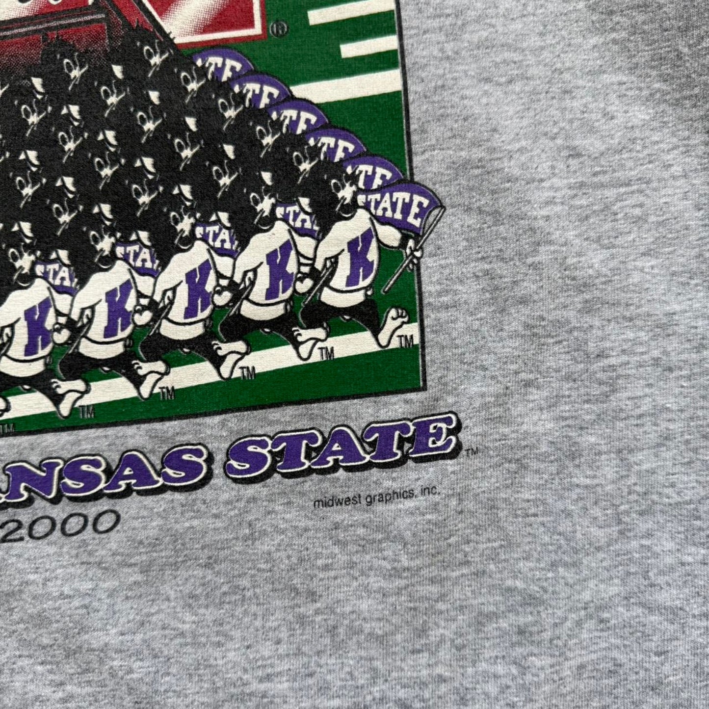 Vintage 2000 Nebraska Huskers Harvest Time Kansas State Wildcats Combine T-Shirt - Large