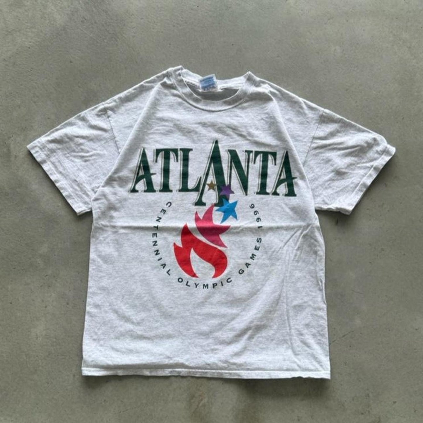 Vintage 90s Atlanta Olympics Flame T-Shirt - Large