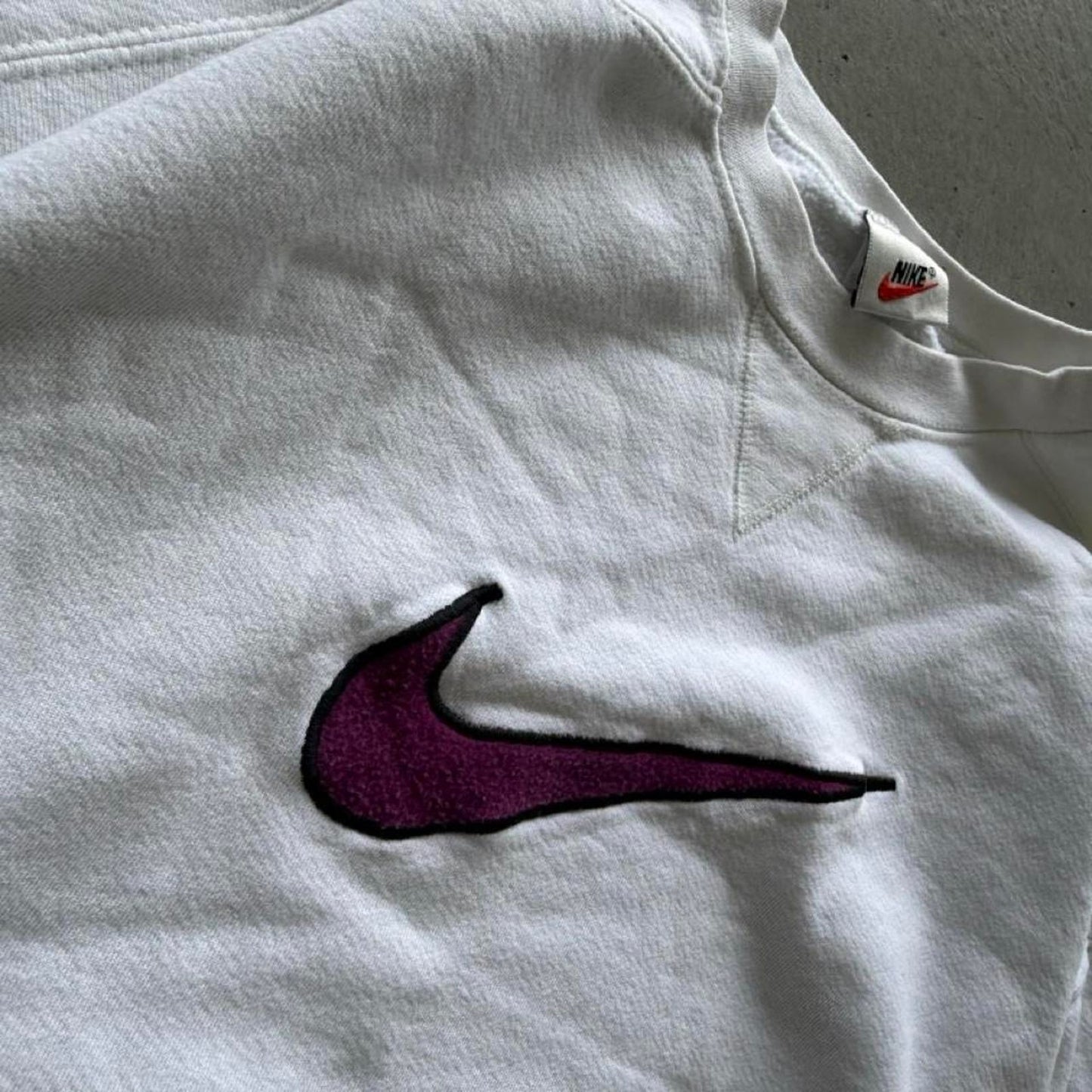 Vintage 90s Nike Center Swoosh Check Crewneck - Large