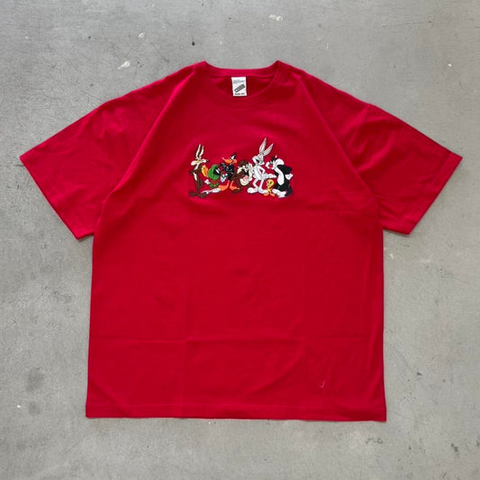 Vintage 90s Looney Tunes Cartoon Embroidered T-Shirt - XX-Large