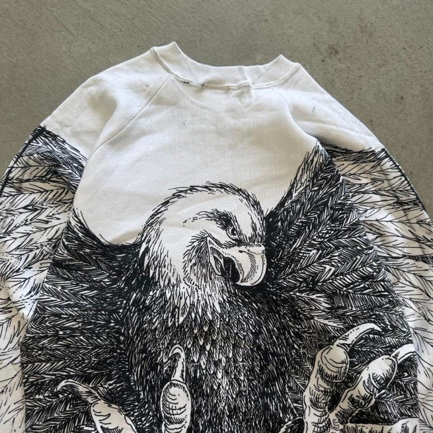 Vintage 90s Eagle All Over Print Animal Crewneck - X-Large