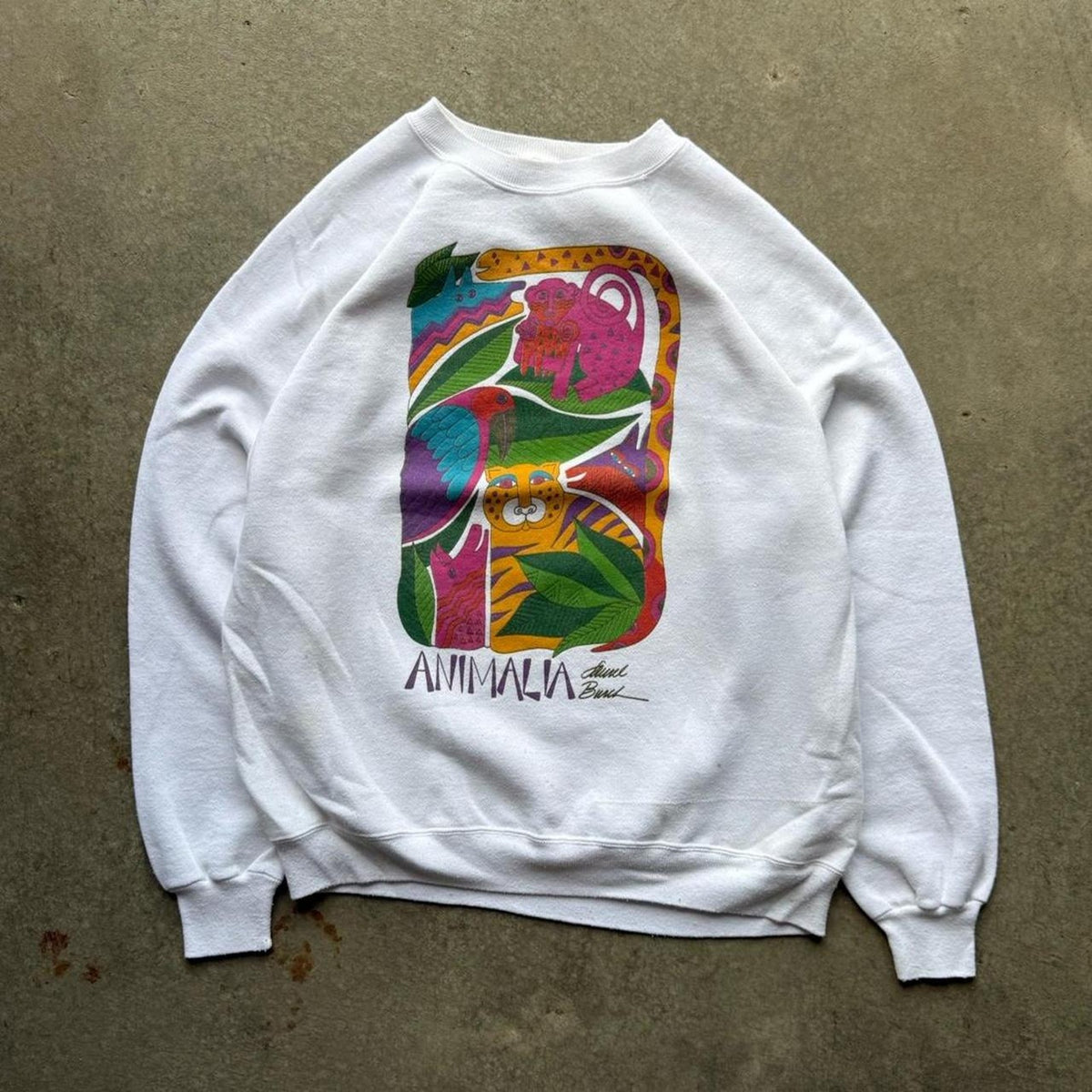 Vintage 90s Animals Nature Art Crewneck - X-Large