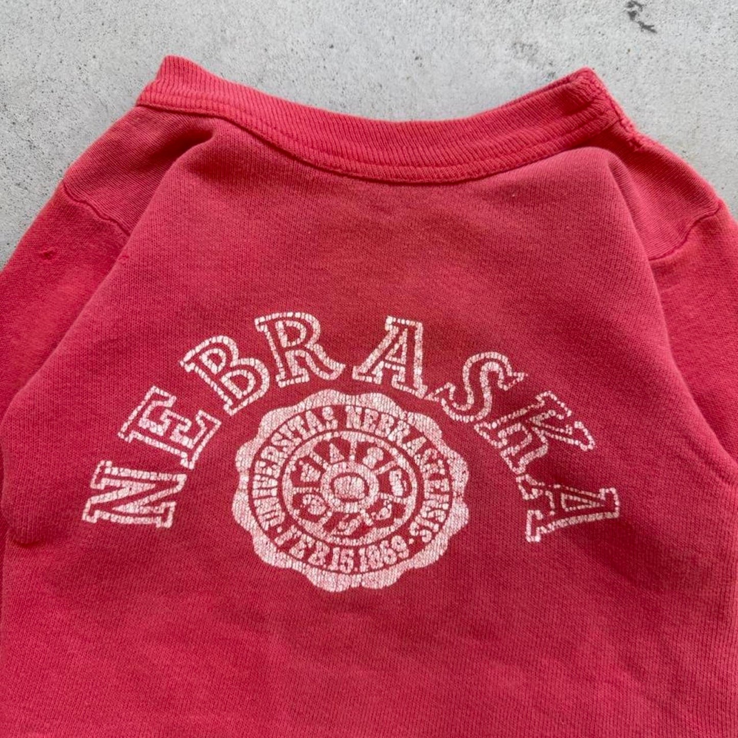 Vintage 1960s Nebraska Huskers School Crest Crewneck - Kids 1T