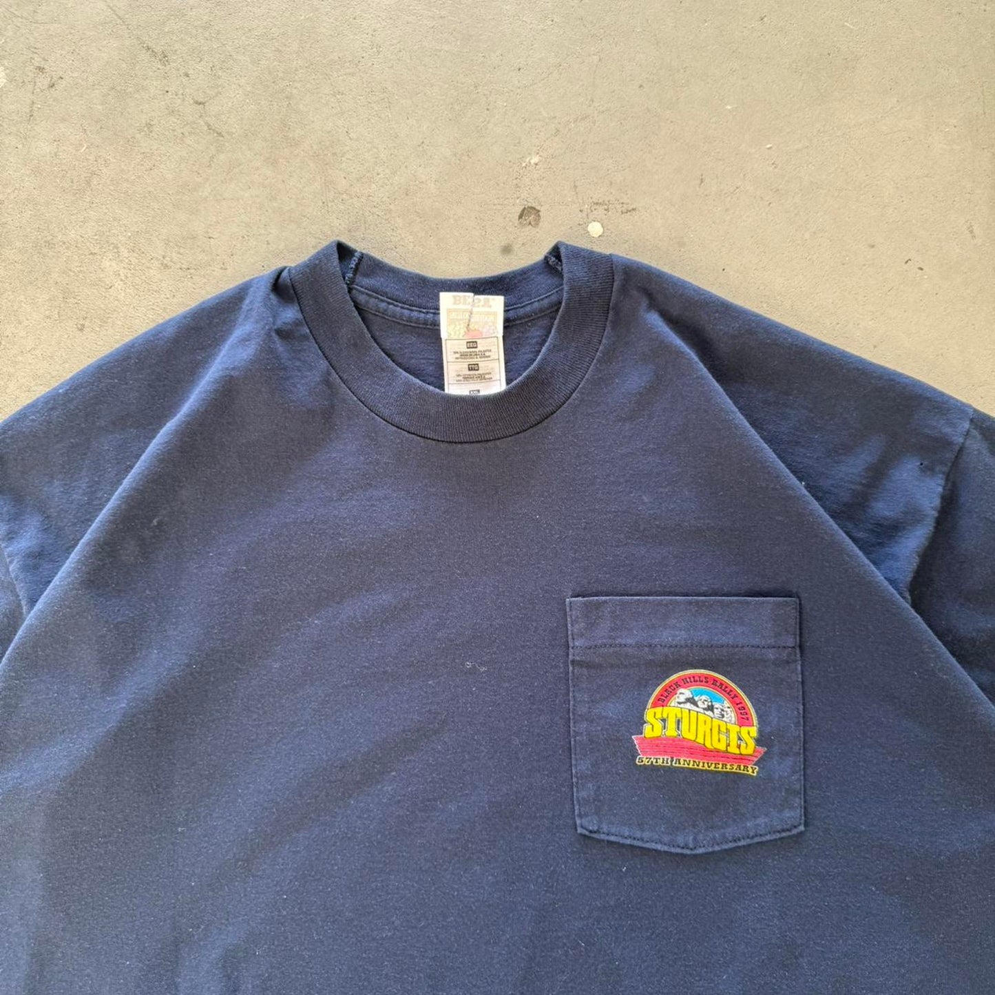 Vintage 90s Black Hills Rally Lightning Biker Pocket T-Shirt - XX-Large