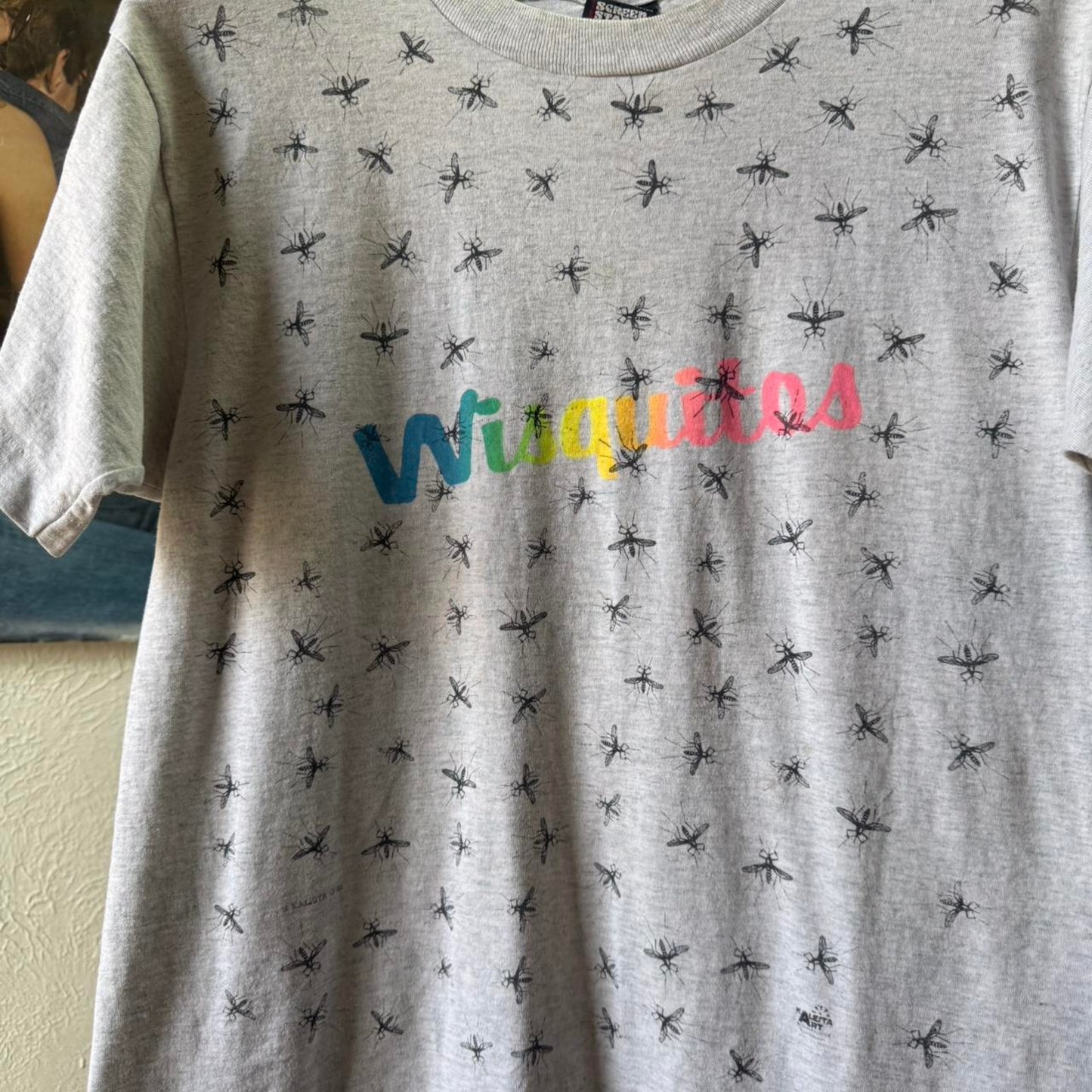 Vintage 90s Mosquitos Wisquitos Wisconsin Bug All Over Print T-Shirt - Large