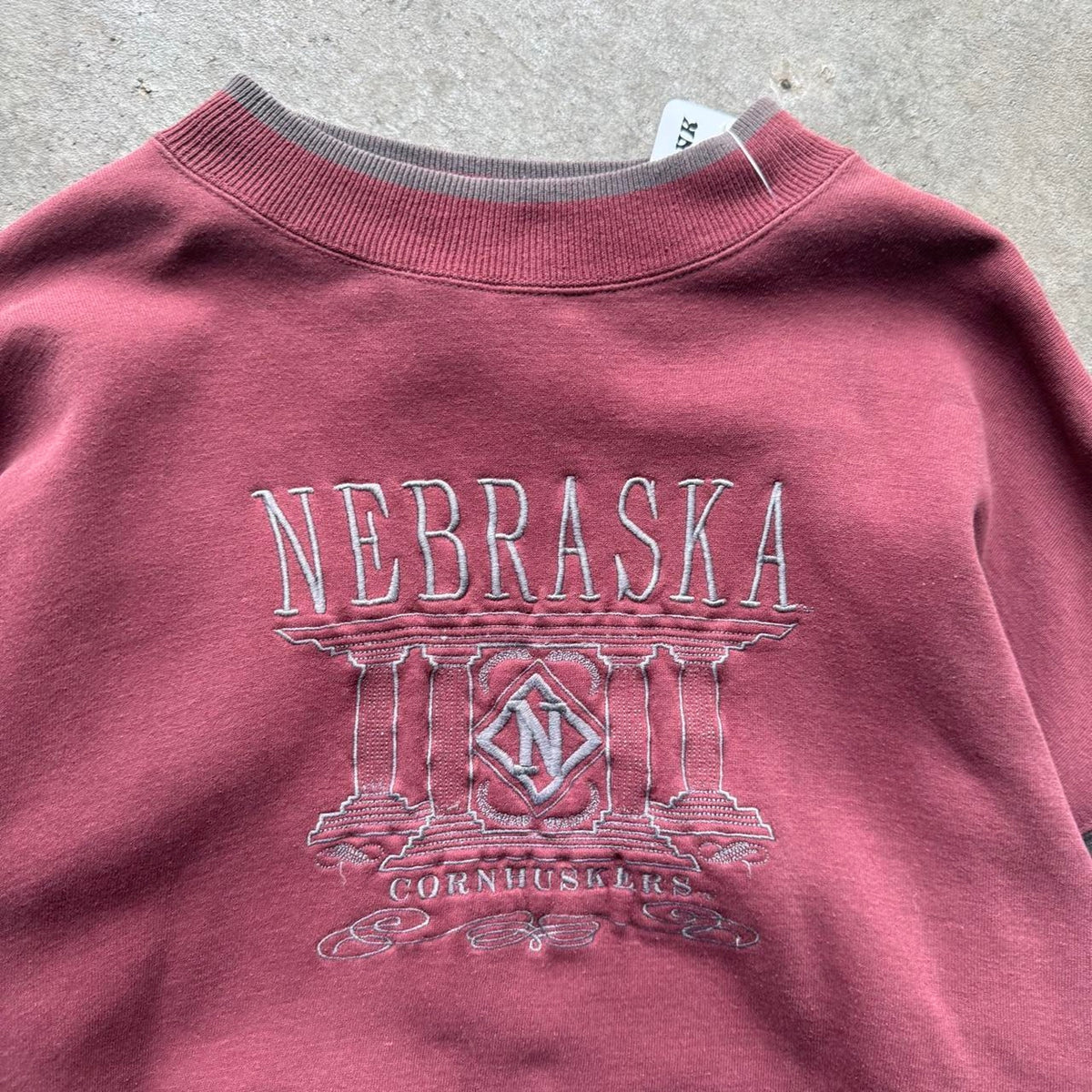 Vintage 90s Nebraska Huskers Embroidered Crewneck - Large