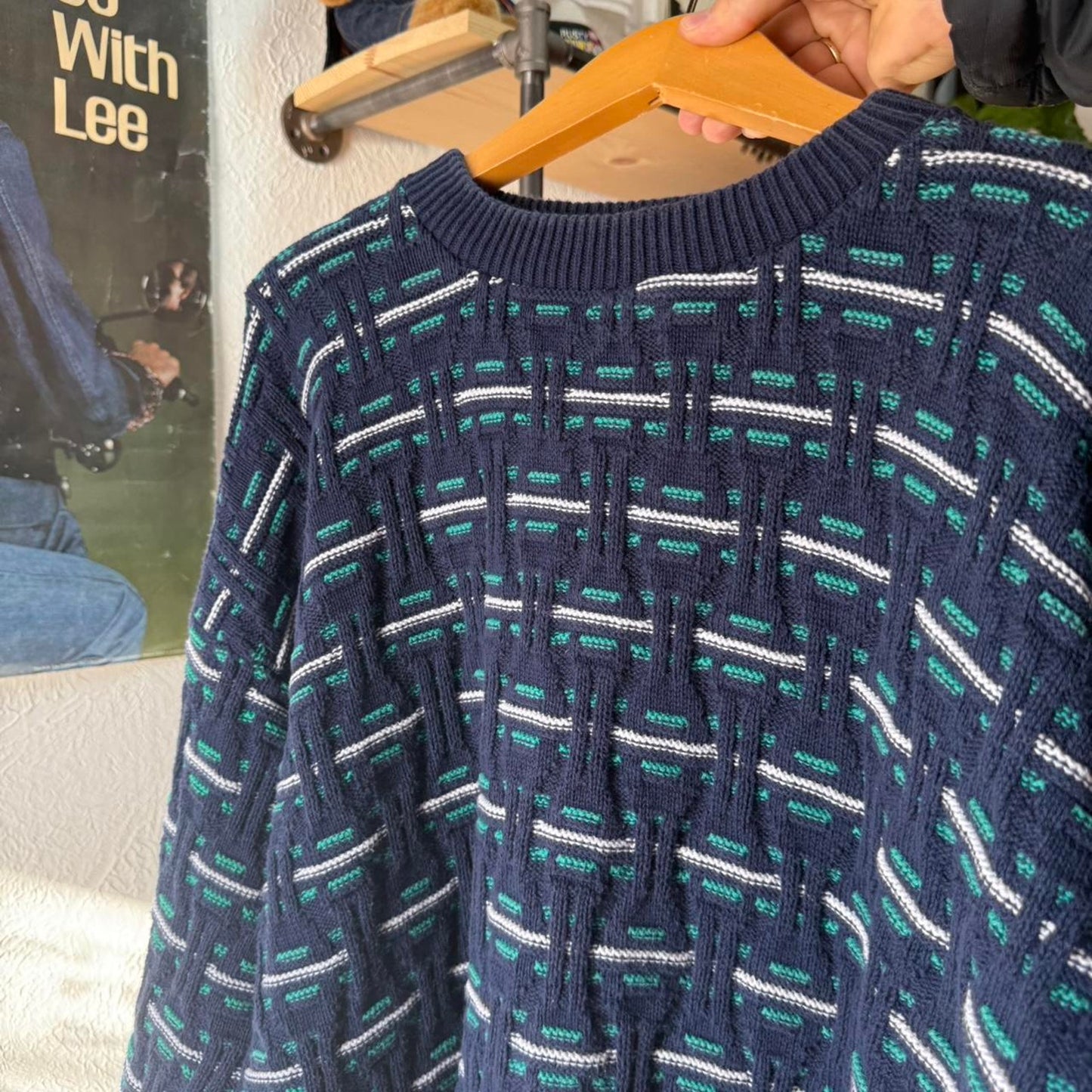 Vintage 90s Patterned Knit Sweater - X-Large