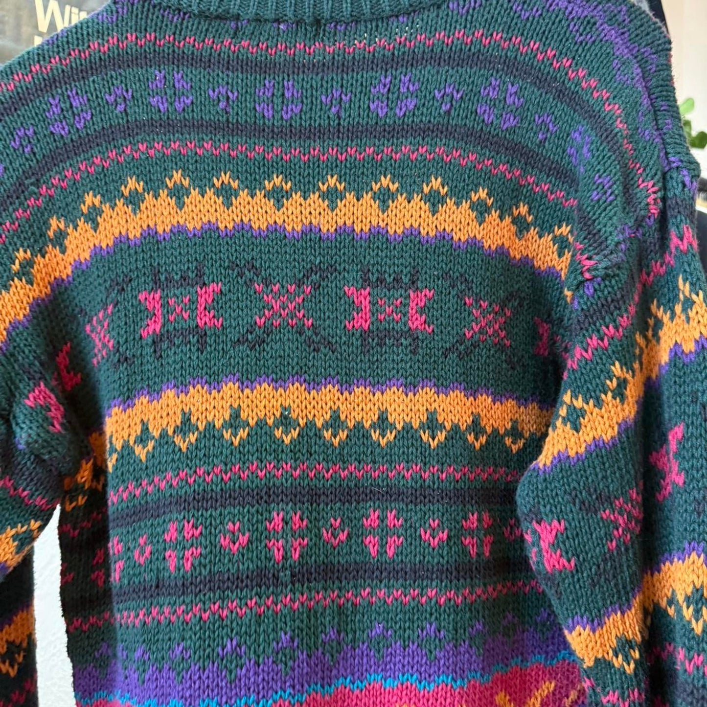 Vintage 90s Patterned Knit Sweater - X-Large