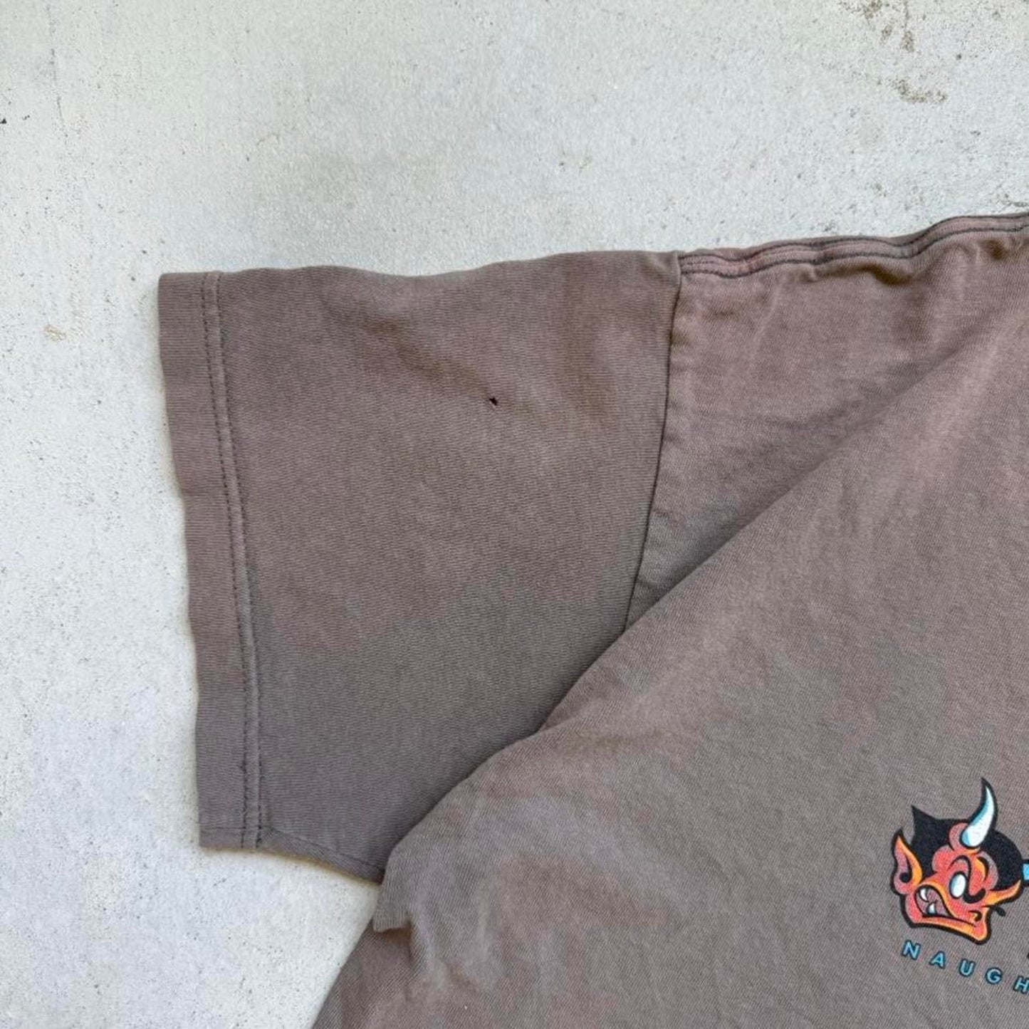 Vintage 90s Mossimo Naughty Or Nice Angel Devil Faded T-Shirt - Medium