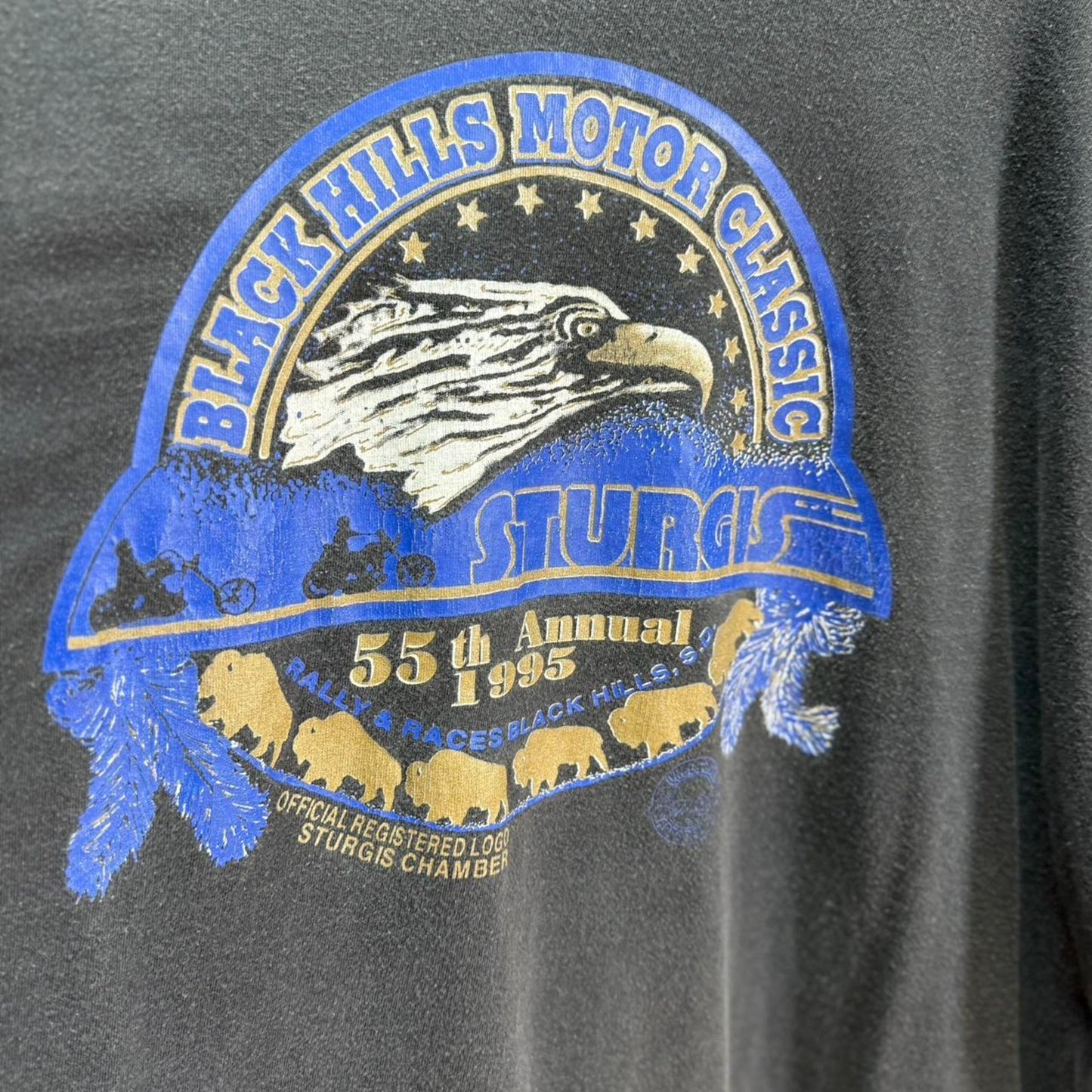 Vintage 90s Sturgis Black Hills Rally Motorcycle Biker T-Shirt