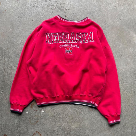Vintage 90s Nebraska Cornhuskers Embroidered Crewneck - X-Large