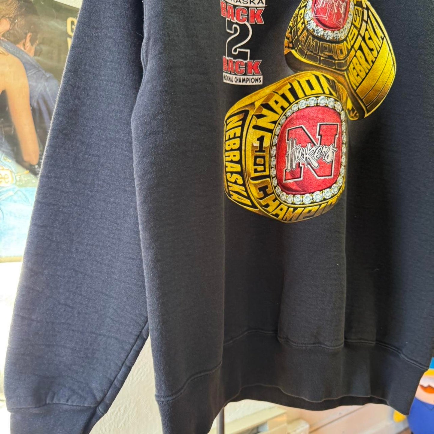 Vintage 90s Nebraska Huskers National Championship Double Ring Crewneck - X-Large