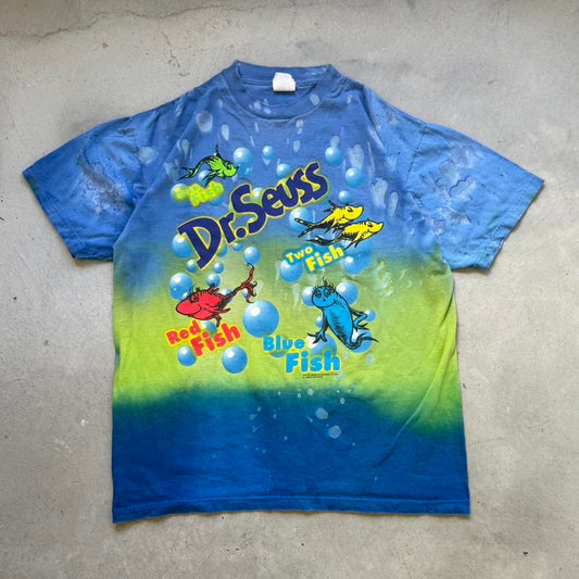 Vintage 90s Dr Seuss Red Fish Tie Dye T-Shirt - X-Large