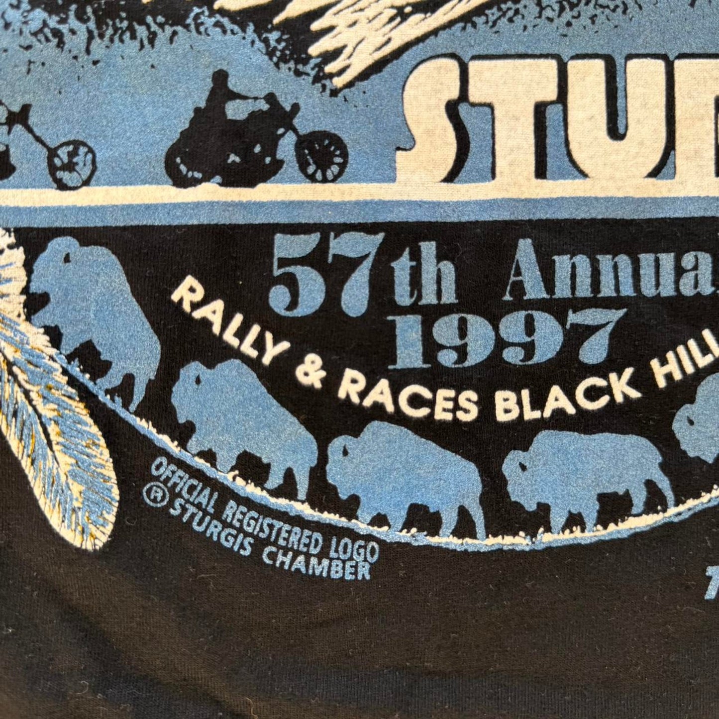 Vintage 1997 Sturgis Black Hills Rally Biker Motorcycle T-Shirt - XX-Large