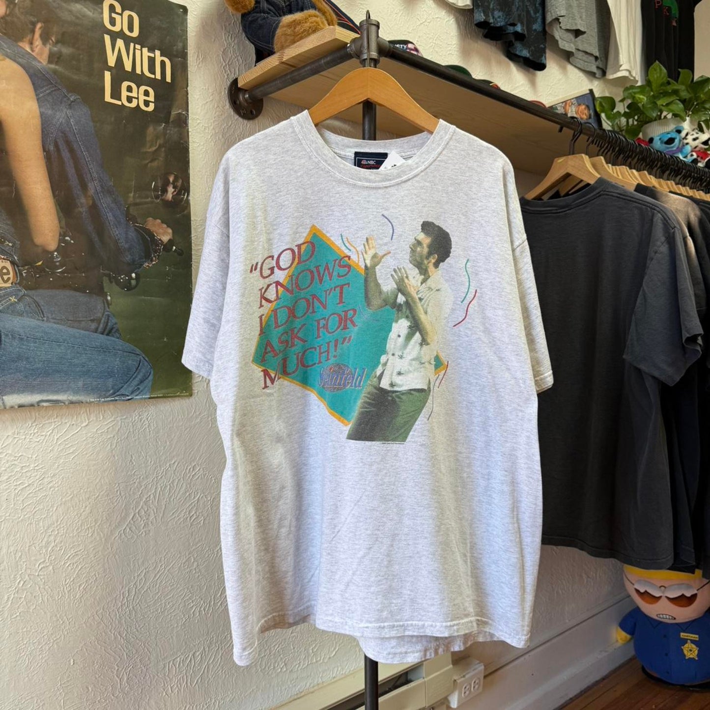 Vintage 90s Kramer Seinfeld God Knows TV Promo T-Shirt - X-Large