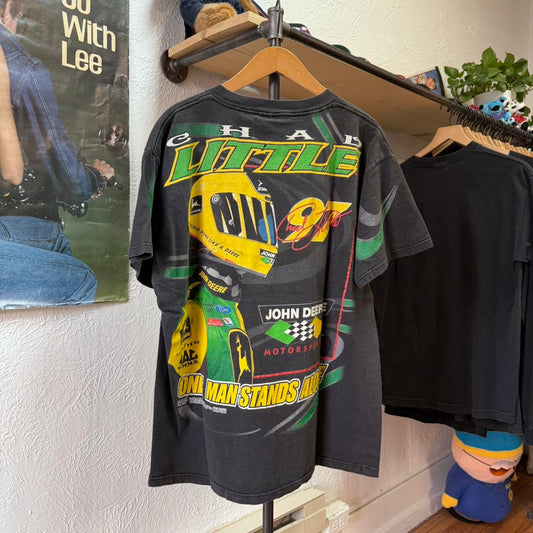 Vintage 90s NASCAR Chad Little Racing John Deere T-Shirt - X-Large