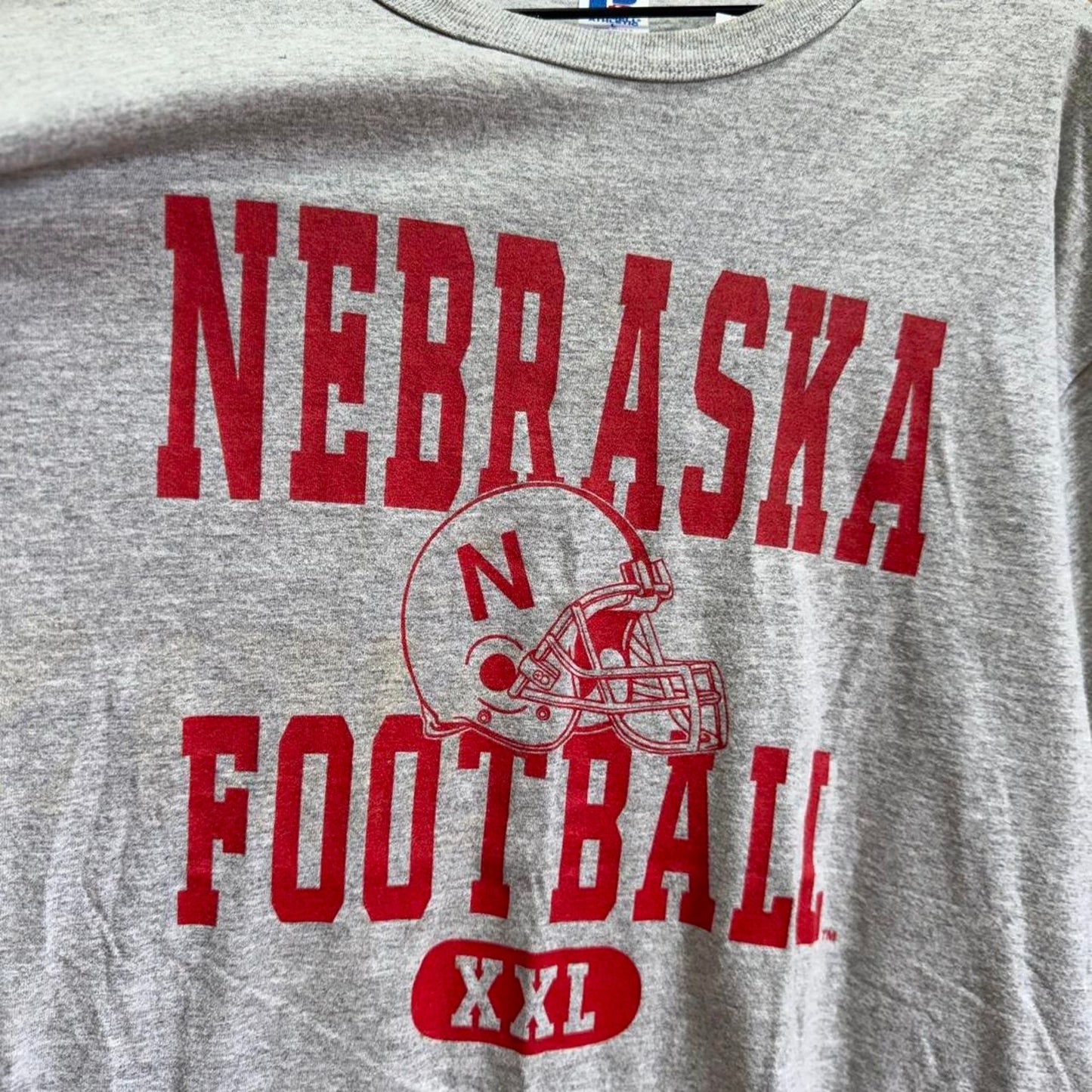 Vintage 90s Nebraska Football Athletics Helmet T-Shirt