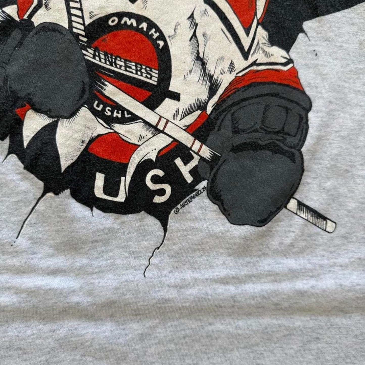 Vintage 90s Omaha Lancers NHL Hockey T-Shirt - XX-Large